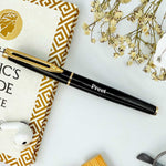 Personalized Pen Black Glossy Finish With Golden Clip