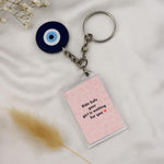 Personalized Evil Eye Keychain with Photo & Message | Love Craft Gifts