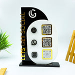 Modern Sleek QR Code Stand – White & Black Acrylic