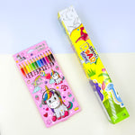 Drawing Paper Graffiti Scroll With Custom 12 Colorful Pencils Set