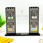 Custom Square QR Code Stand – Transparent & Black Acrylic