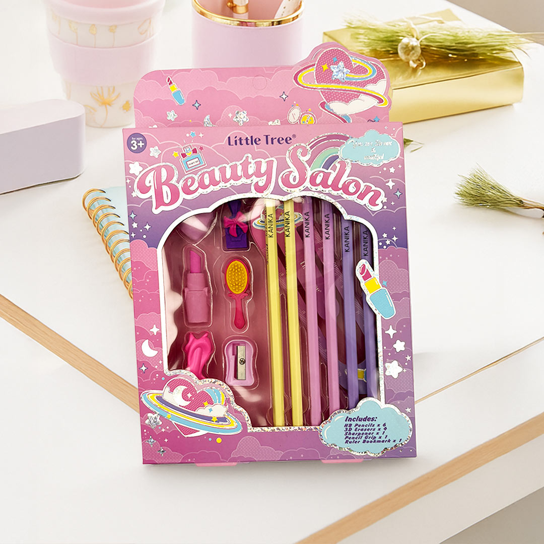 Personalized Beauty Salon Pencil Gift Set for Girls