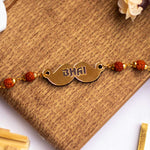 Personalized Name Rudraksha Rakhi for Brothe | Love Craft Gifts |