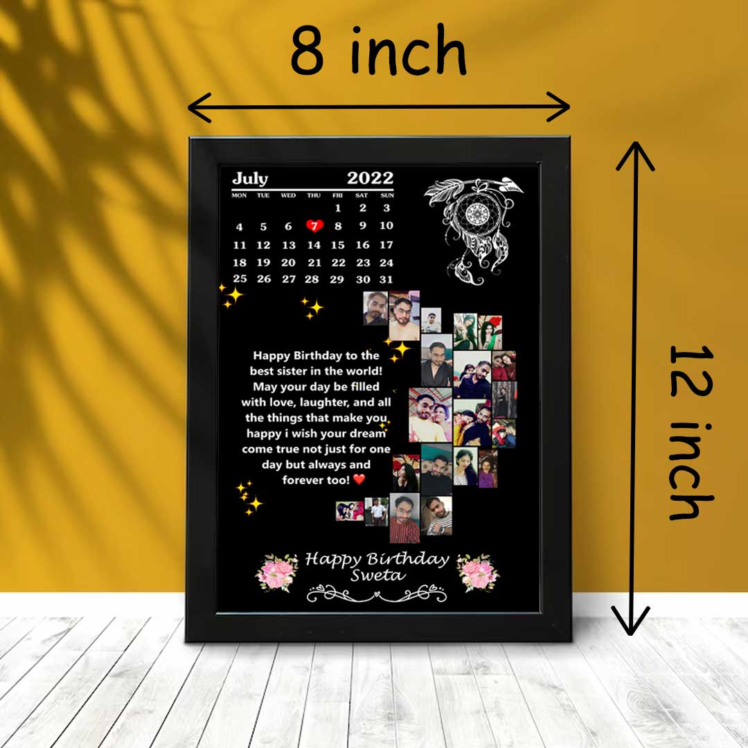 Personalized Photo Collage Moon Frame-8x12” | Love Craft Gifts