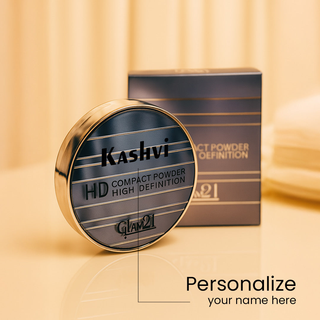 Glam21 HD 2-in-1 Compact Powder | Matte + Shimmer | Custom Name Printed| Love Craft Gifts