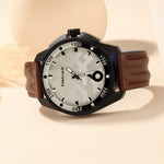 Fastrack Brown Leather Strap Watch with Personalized Gift Box