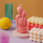 Romantic Couple Hug Candle Sculpture