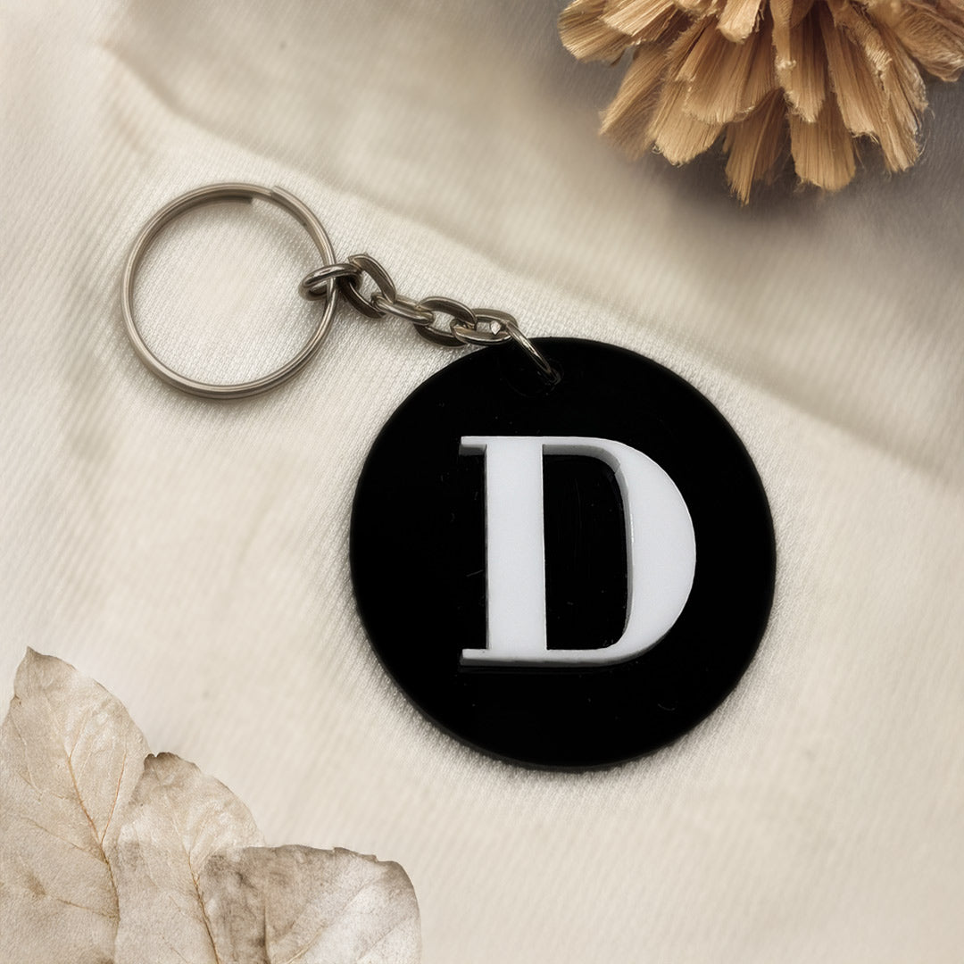 Personalized Round Acrylic Initial Keychain | Love Craft Gifts