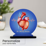 Personalized Doctor’s Acrylic Heart Nameplate – Custom Medical Desk Showpiece Gift | Love Craft Gifts