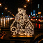 Banke Bihari Car Dashboard LED Acrylic Lamp – Vrindavan Shri Krishna Spiritual Night Light for Car Dashboard, Home Temple Decor & Religious Gift | LoveCraftGifts™
