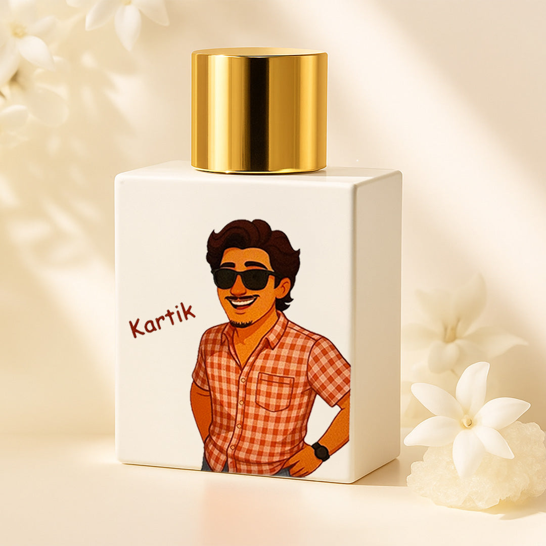 Bellavita White Oud Perfume – Personalized Cartoon Bottle, Unisex Eau de Parfum 100ml | Love Craft Gifts