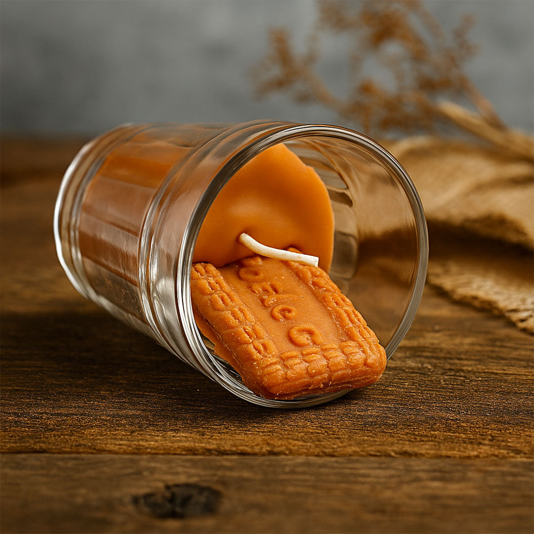 Biscuit-Style Aromatic Glass Candle – Sweet & Cozy Vibes | Love Craft Gifts