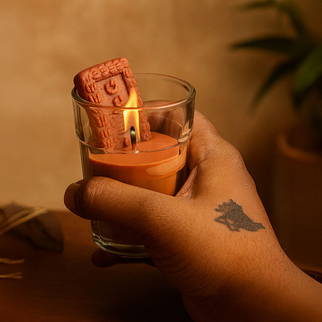 Biscuit-Style Aromatic Glass Candle – Sweet & Cozy Vibes | Love Craft Gifts