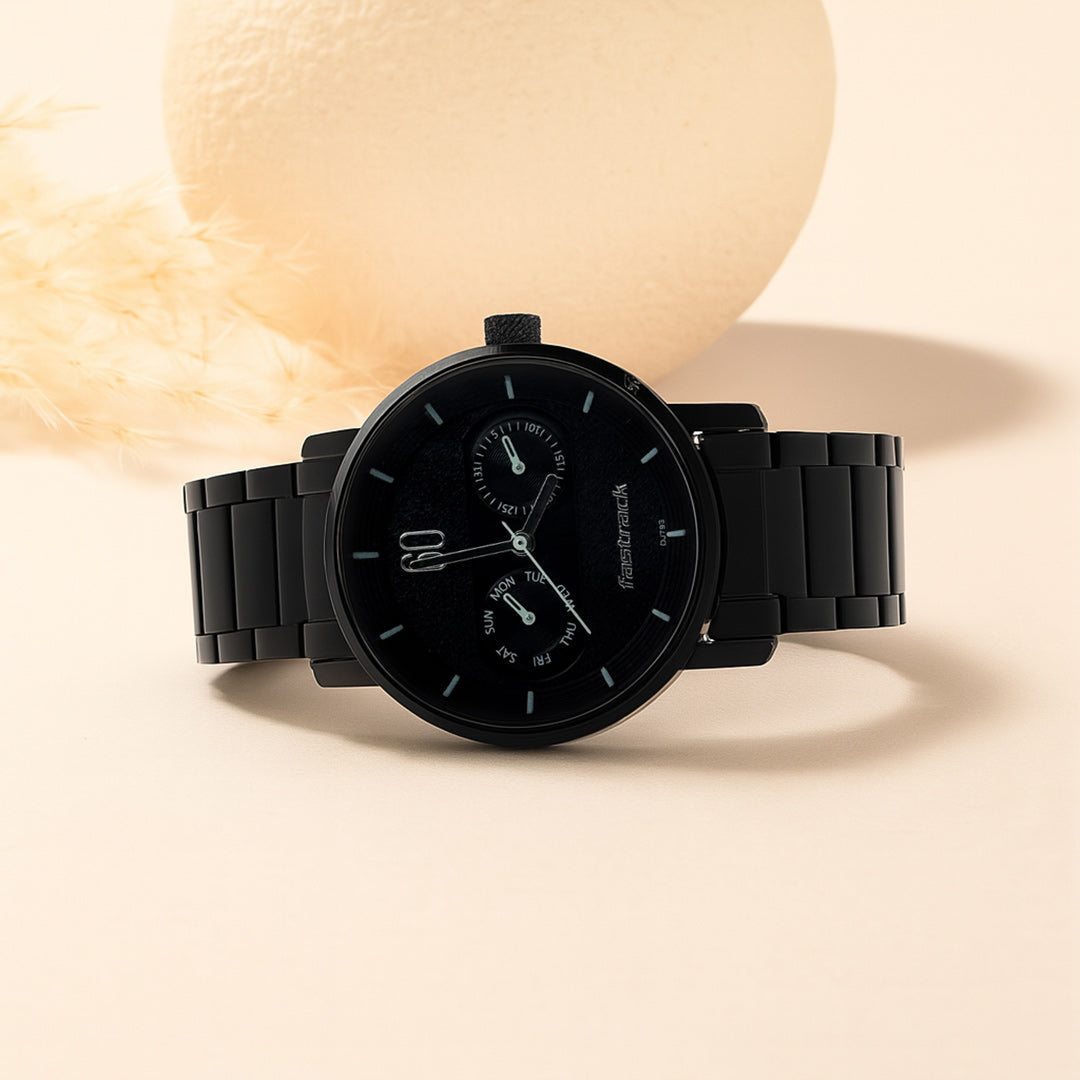 Fastrack Black Dial Watch with Personalized Gift Box | Love Craft Gifts