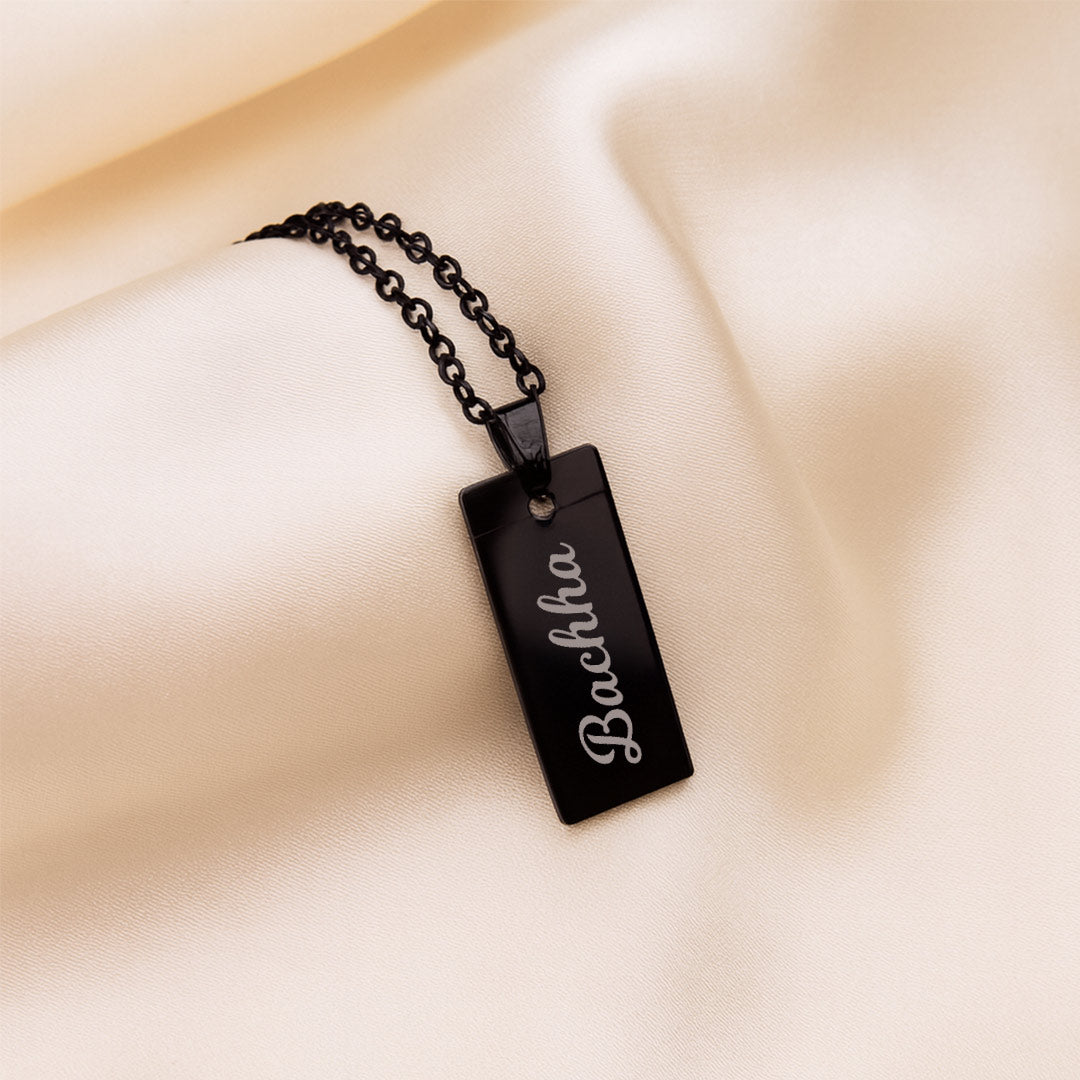 Black Personalized QR Code Pendant Necklace | Love Craft Gifts