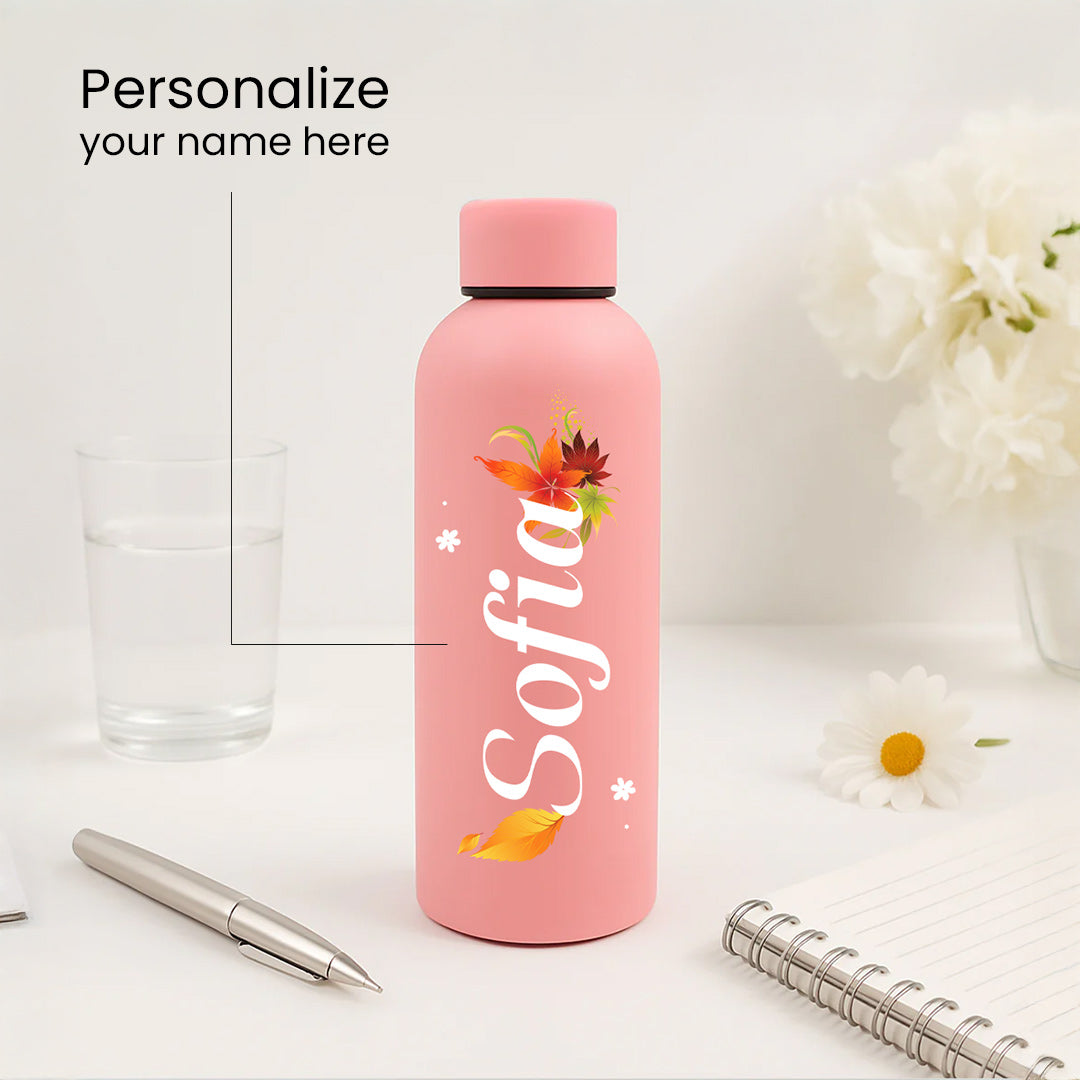 Personalized Floral Name Water Bottle | Love Craft Gifts