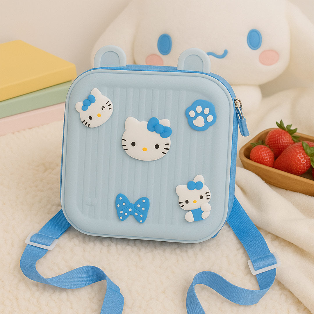 Kids Hello Kitty Blue Sling Bag – Cartoon EVA Crossbody Bag with Charms | Love Craft Gifts