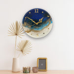 Blue & Gold Resin Wall Clock
