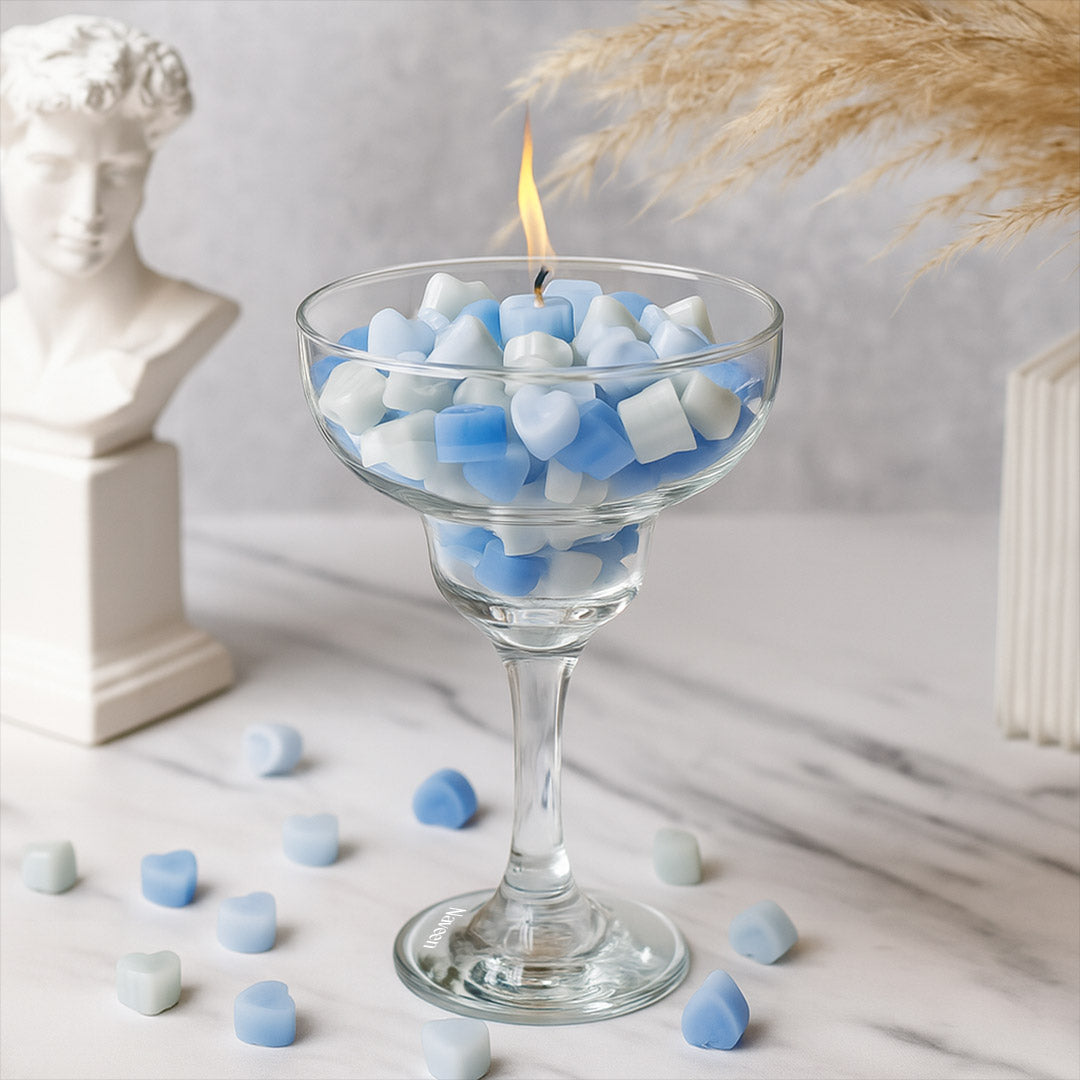 Personalized Heart Bubble Candle in Glass Cup | Love Craft Gifts