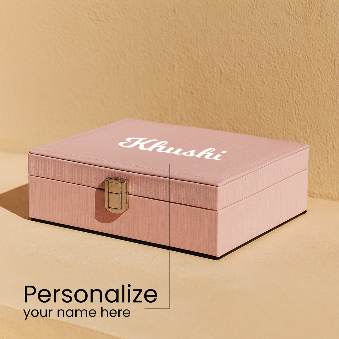 Personalized Pink Leatherette Jewellery Box | Love Craft Gifts