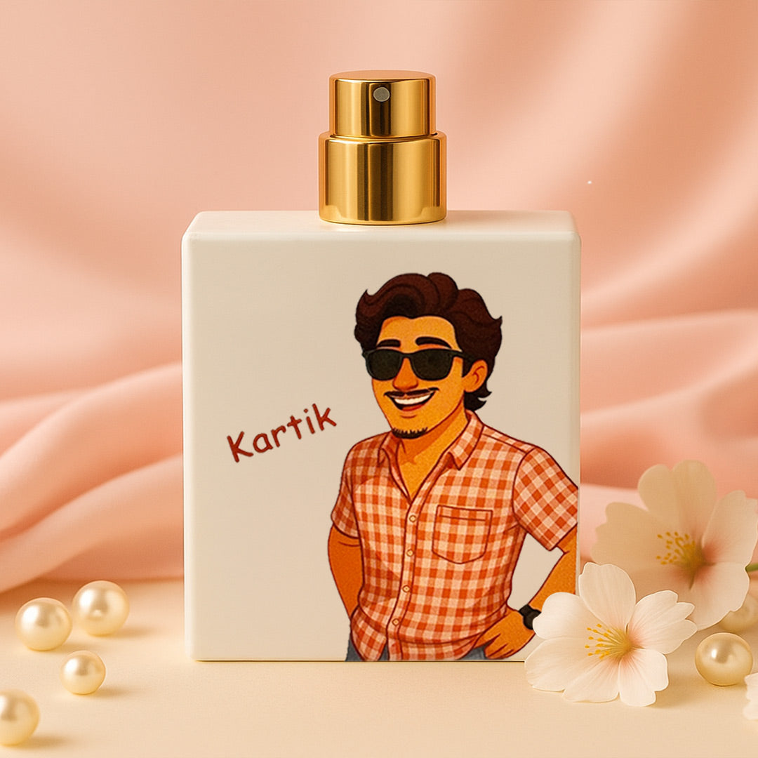Bellavita White Oud Perfume – Personalized Cartoon Bottle, Unisex Eau de Parfum 100ml | Love Craft Gifts