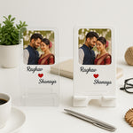 Personalized Couple Mobile Stand – Custom Photo & Name Phone Holder Gift | Love Craft Gifts