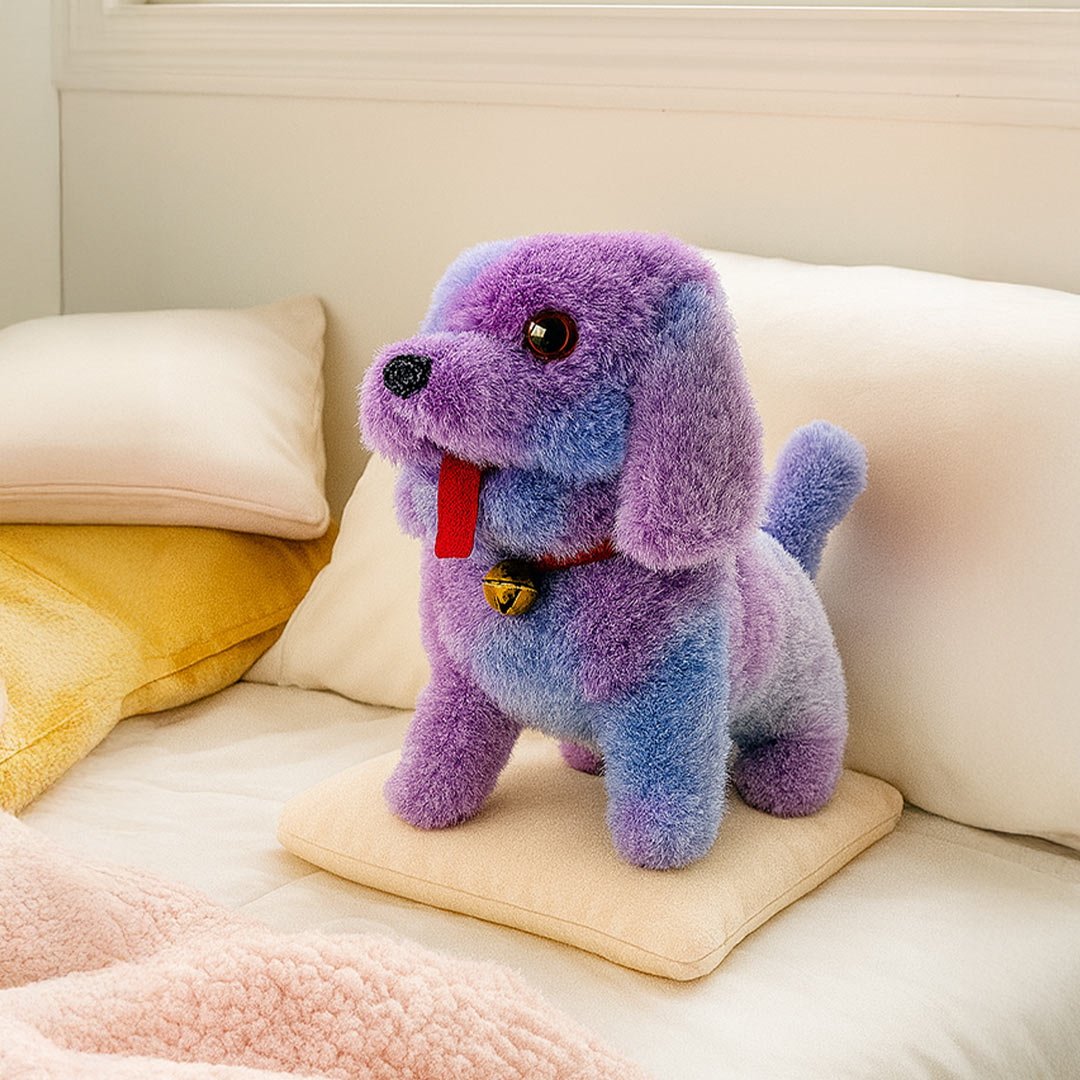 Colorful Dog Plush Toy with Bell Collar | Love Craft Gifts