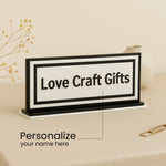 Custom Acrylic Table Nameplate – Brand Display Stand | Love Craft Gifts