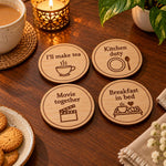 Couple Activity Coaster Set of 4 3.5x3.5" | Fun Relationship Gift | Love Craft Gifts™