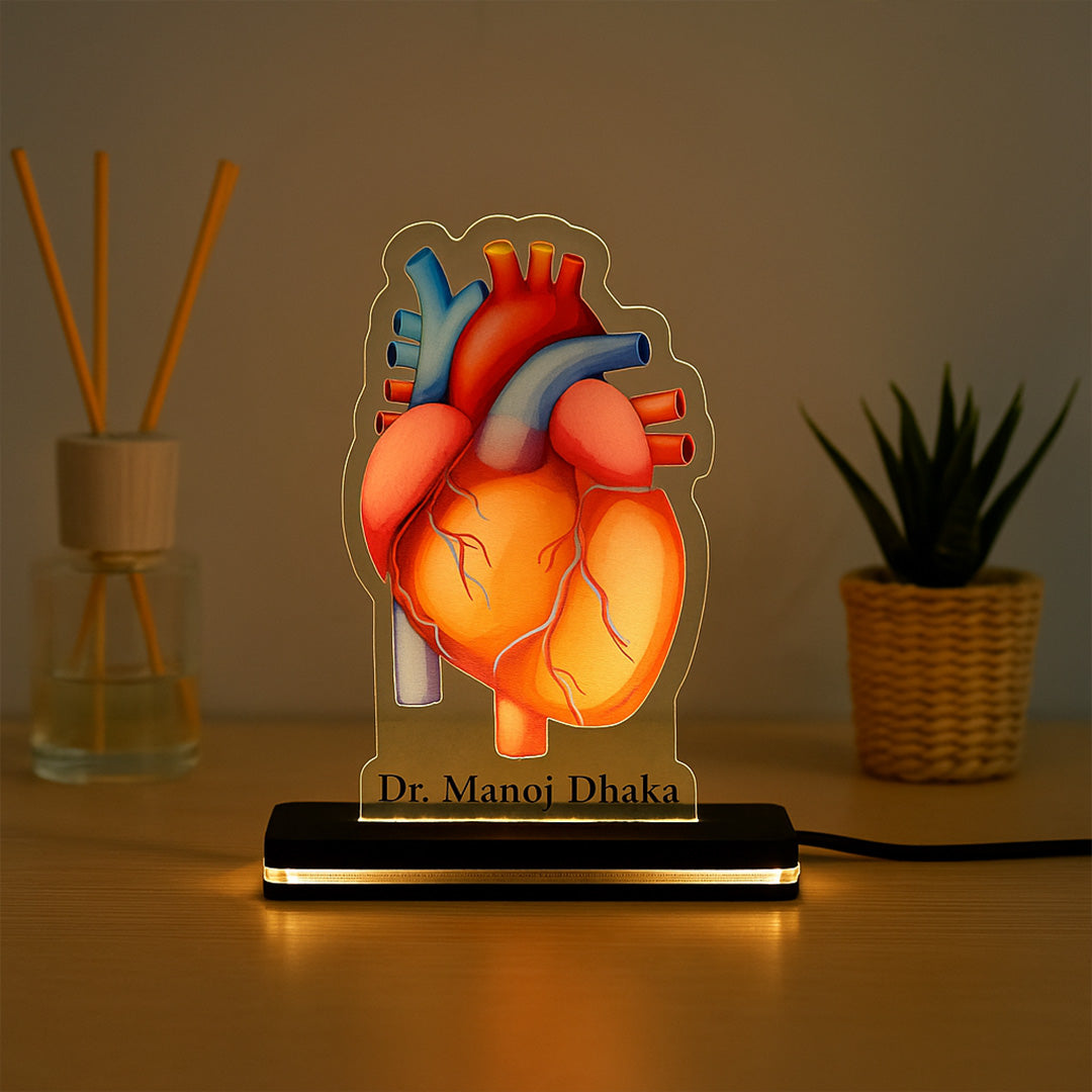 Custom Doctor Heart LED Lamp – Personalized Anatomical Heart Light for Medical Professionals | Love Craft Gifts