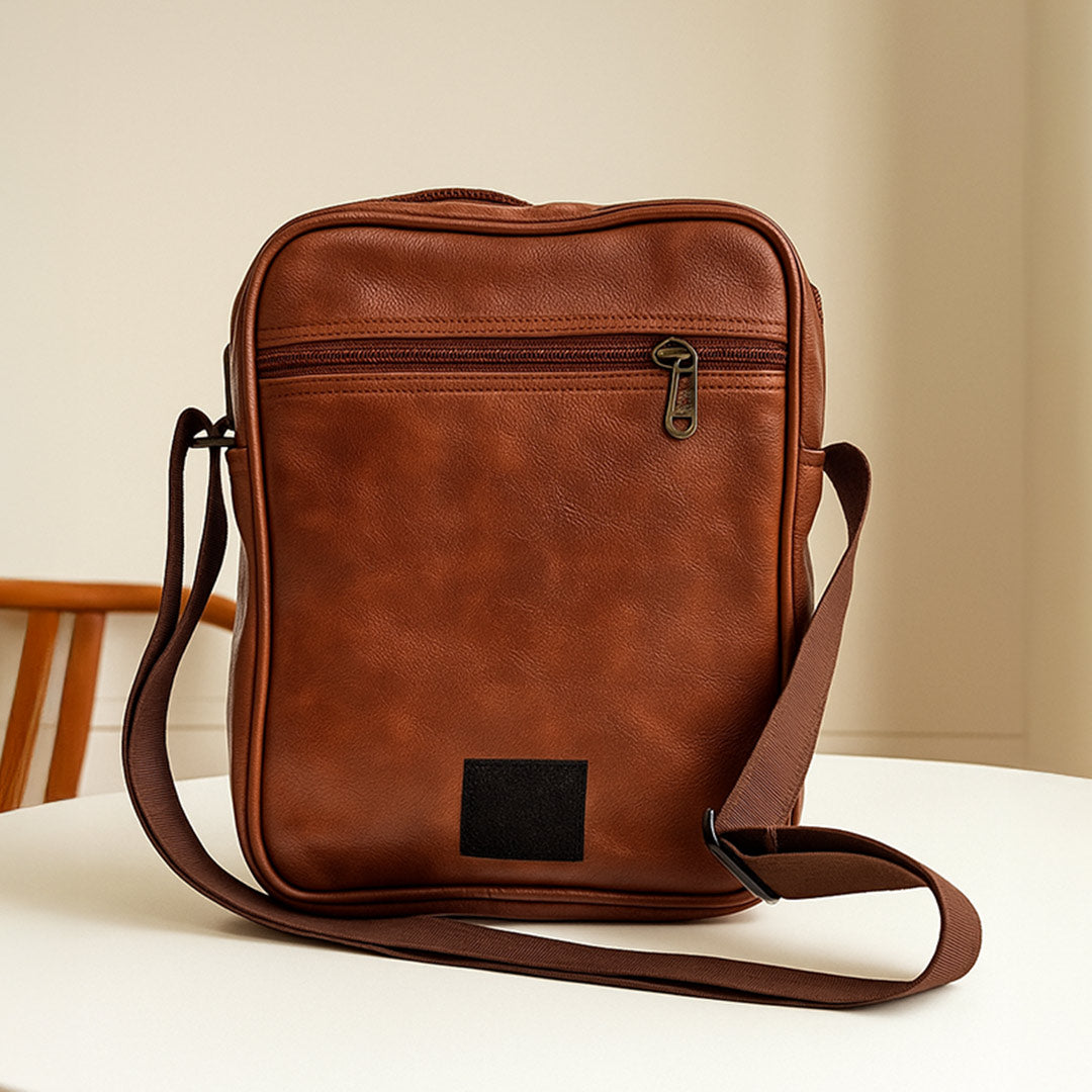 Personalized Unisex Side Bag – Custom Name Crossbody in Black & Brown | Love Craft Gifts