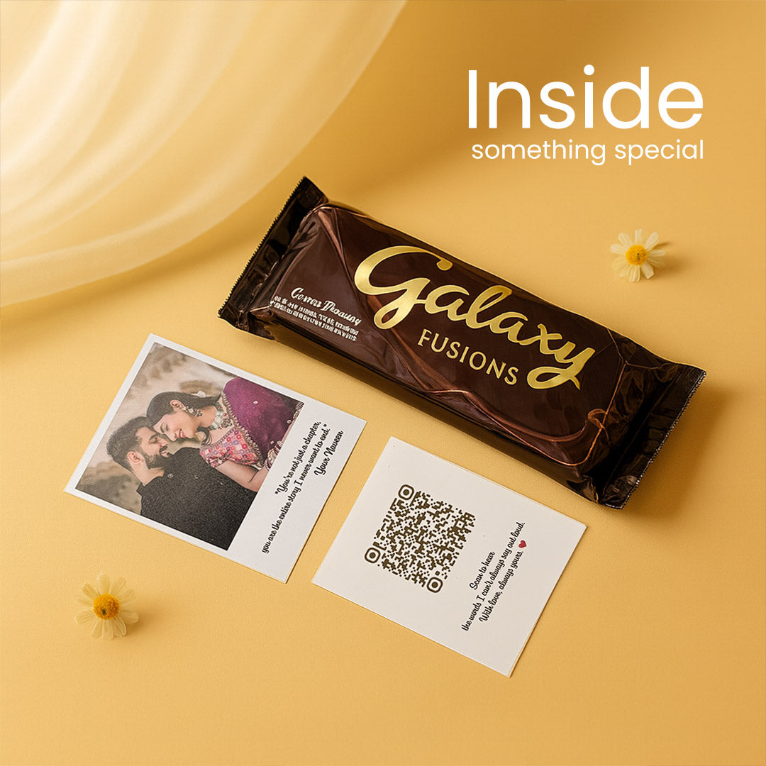 Personalized Galaxy Chocolate with Polaroid & QR Message | Love Craft Gifts