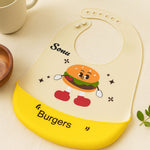 Personalized Burger Design Silicone Baby Bib | Love Craft Gifts