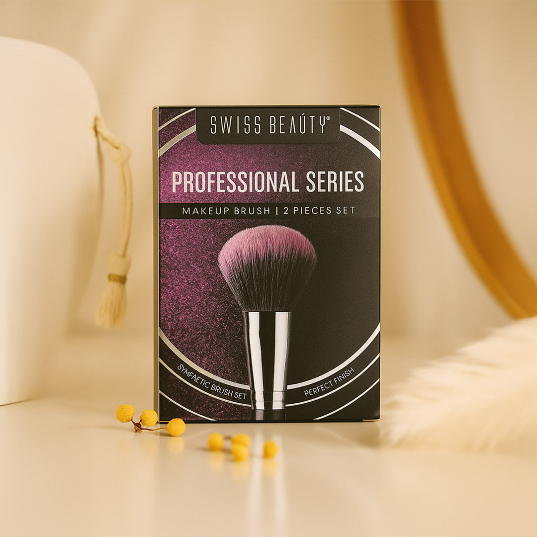 Swiss Beauty Professional Face & Eye Brush Set of 12 | Custom Name & Cartoon Photo on Cover