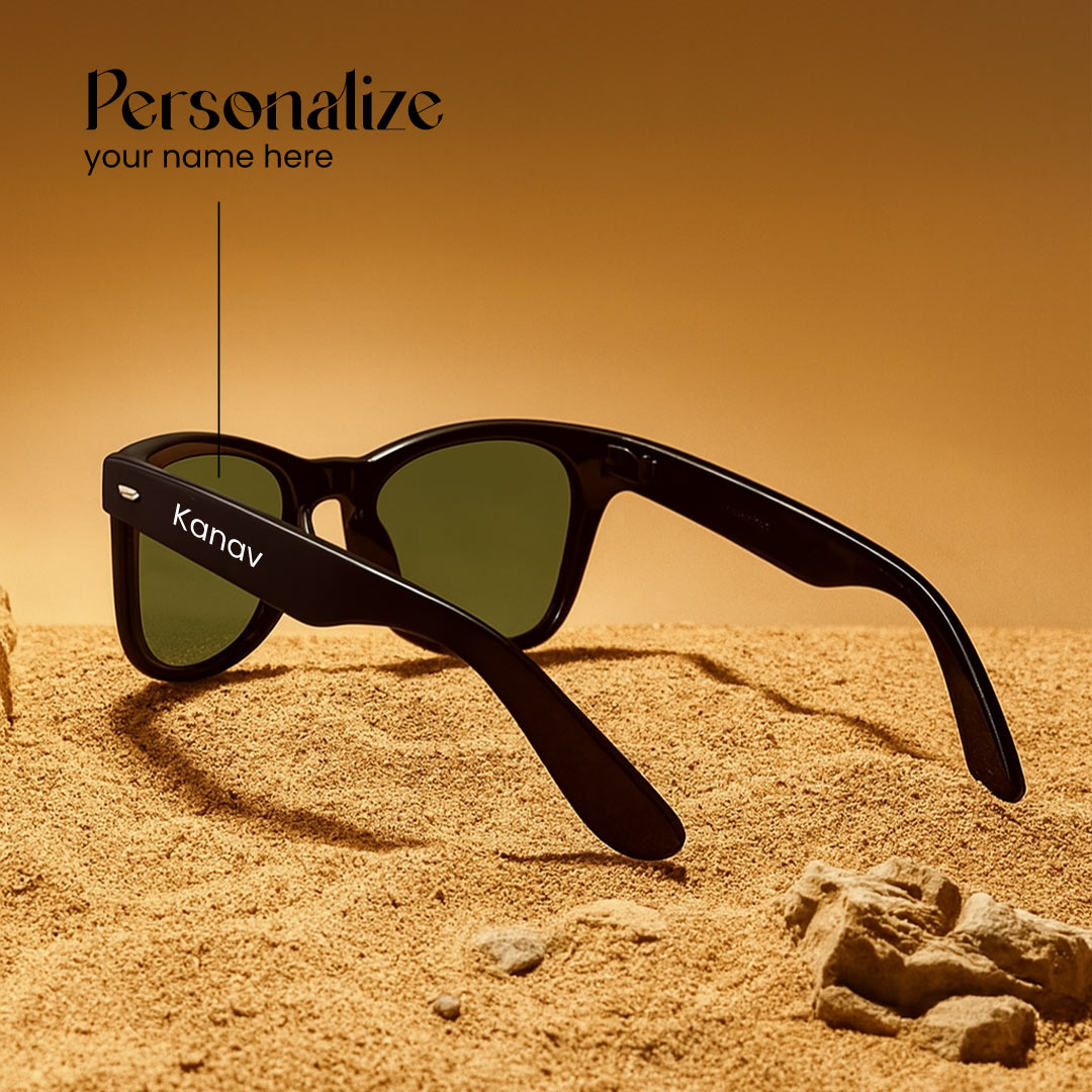 Personalized Name Engraved Black Sunglasses | Love Craft Gifts