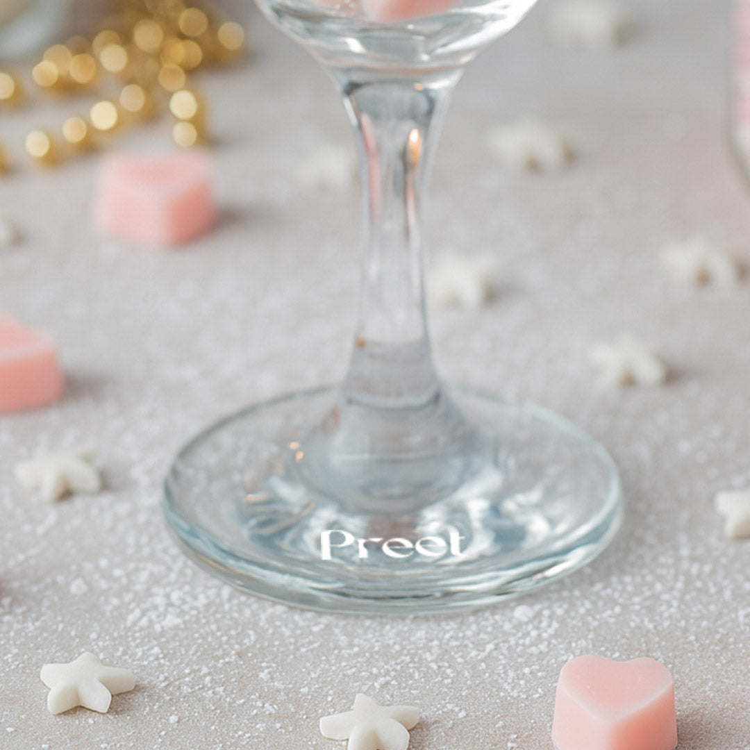 Customized Pink Heart Bubble Candle in Cocktail Glass | Love Craft Gifts