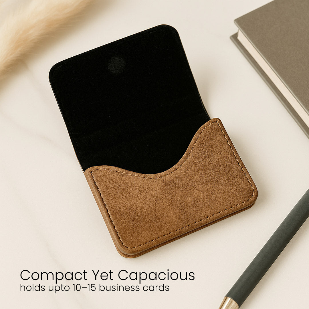 Premium Personalized Leather Business Card Holder