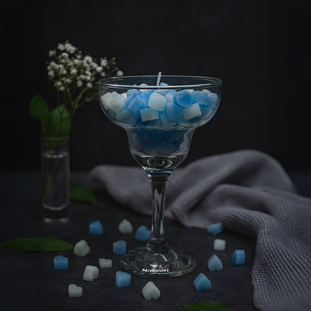 Personalized Heart Bubble Candle in Glass Cup | Love Craft Gifts