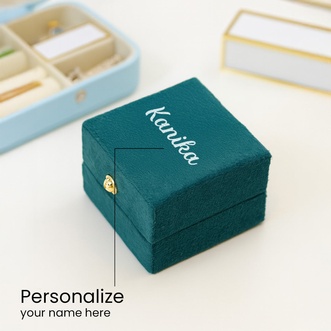 Personalized Velvet Ring Box with Name | Love Craft Gifts