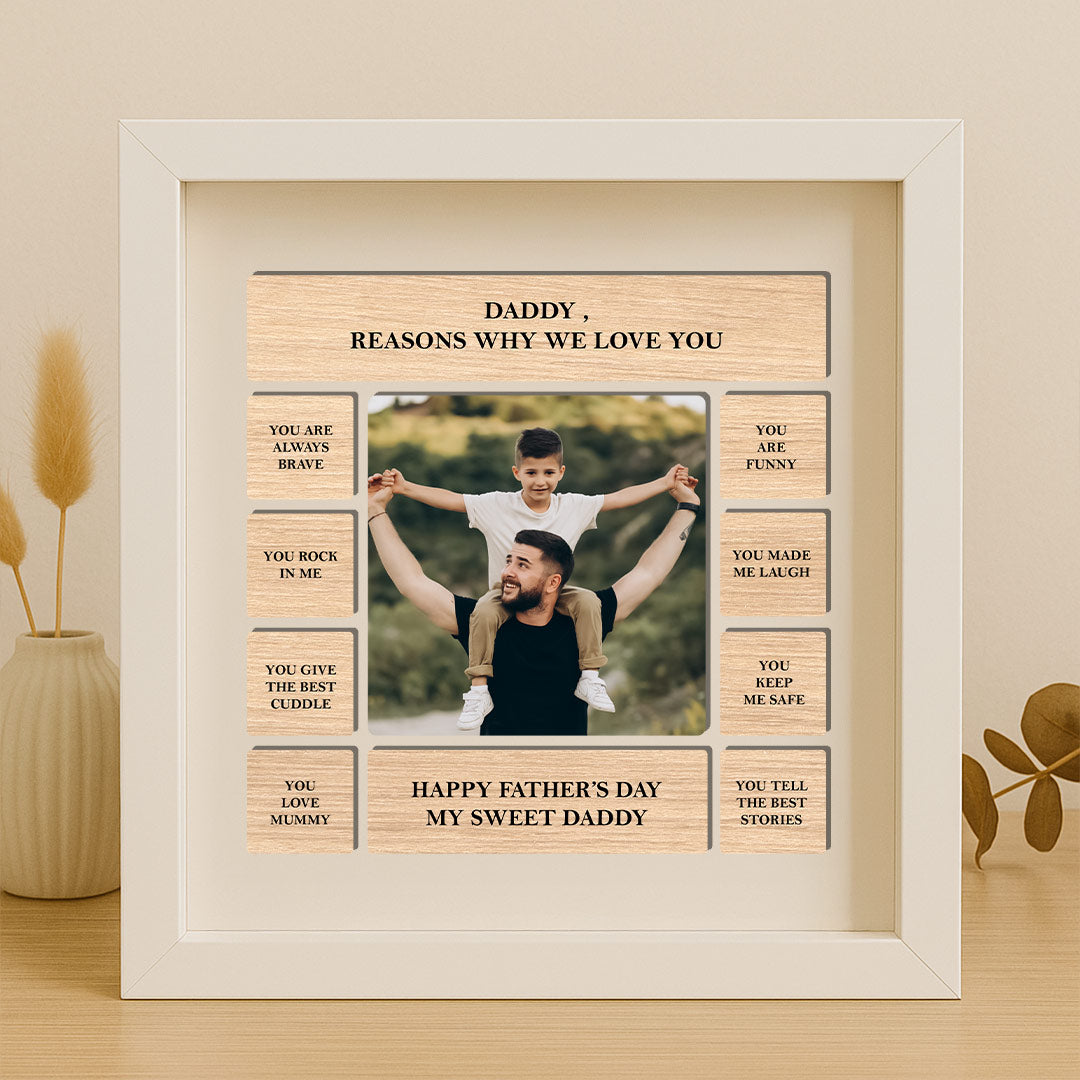Personalized Wooden Father's Day Frame – Reasons Why We Love You | Love Craft Gifts