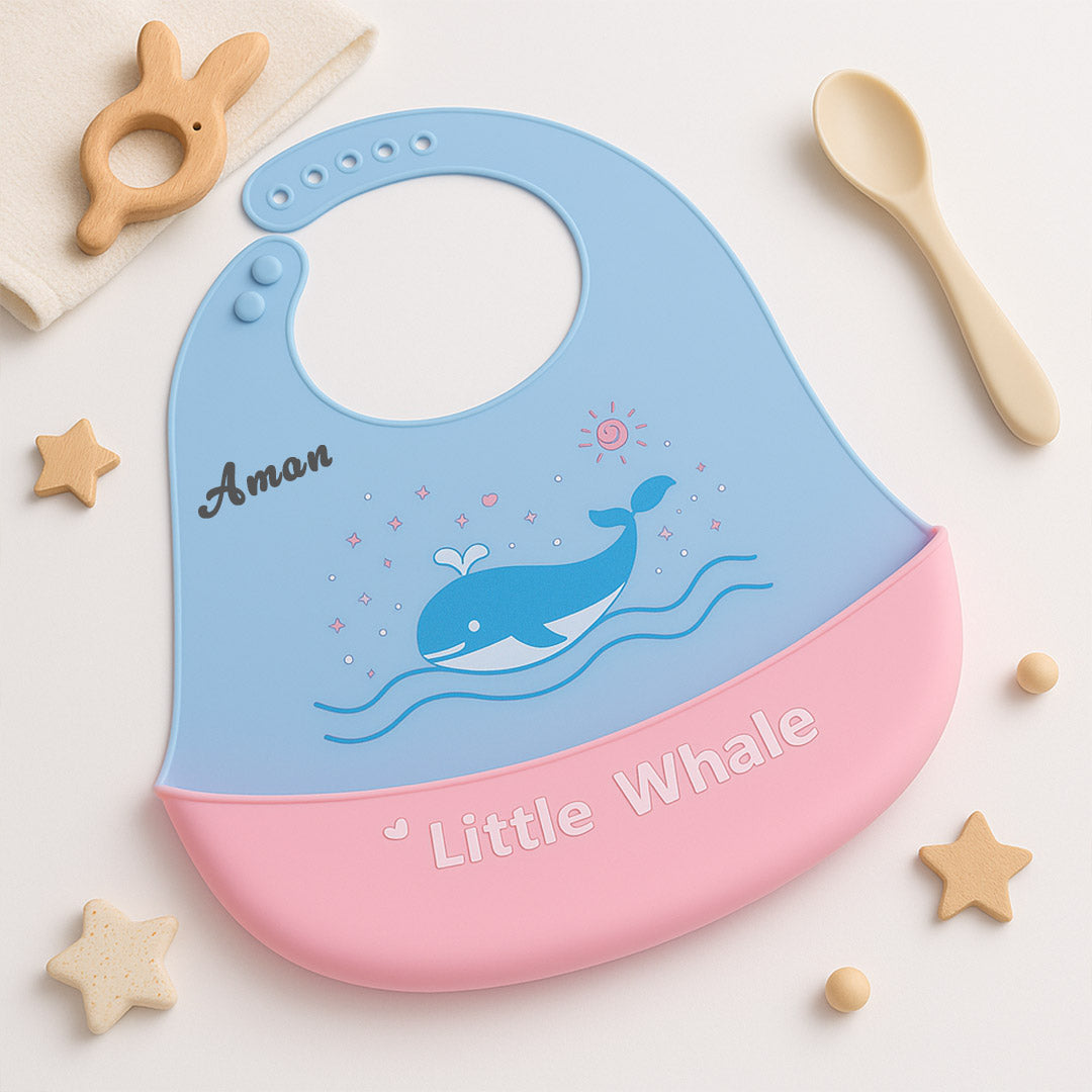 Personalized Silicone Baby Bib – Cute Animal Design | Love Craft Gifts