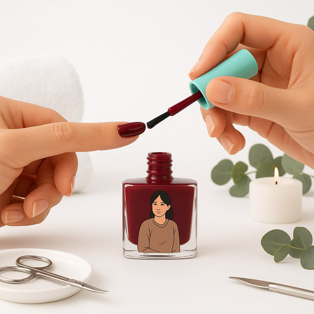 Custom Illustrated Nail Polish Bottle – Personalized Portrait Gift | Love Craft Gifts