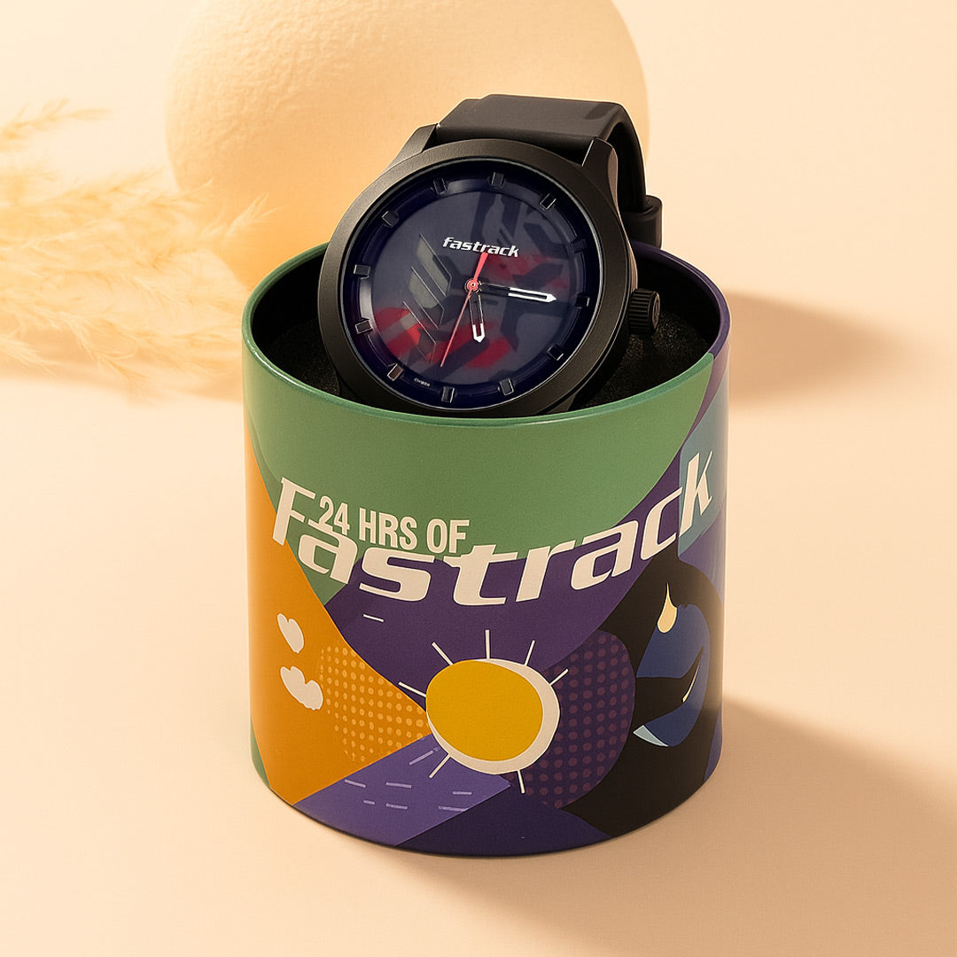 Fastrack Black Camo Dial Watch with Personalized Gift Box | Love Craft Gifts