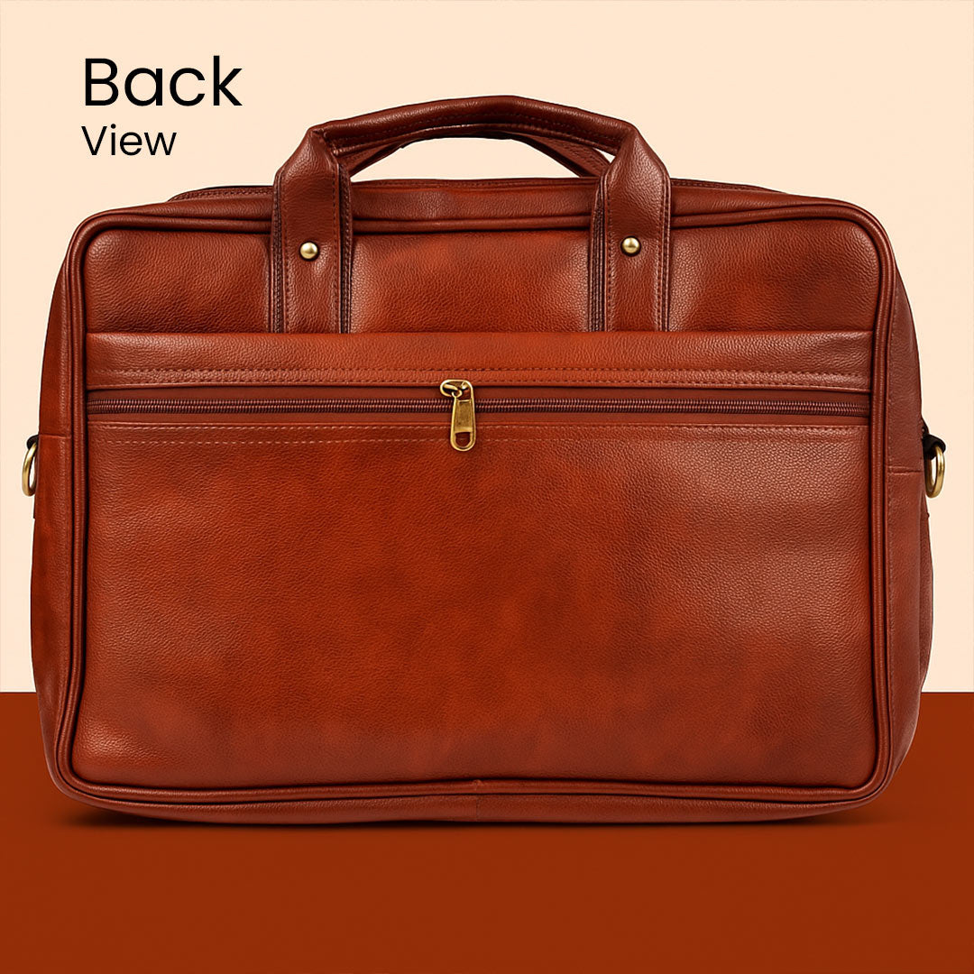 Personalized Brown Laptop Bag for Office | Love Craft Gifts