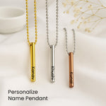 Custom Name Pendant Necklace – Personalized Vertical Bar Jewelry for Men & Women | Love Craft Gifts