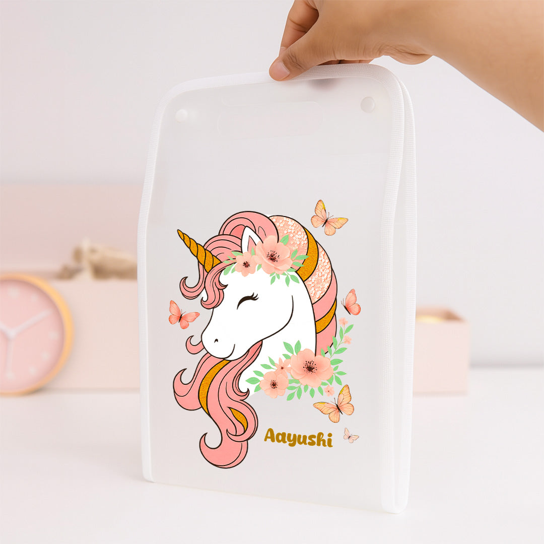 Personalized A4 File Folder with Floral Design – 13-Pocket Expandable Document Organizer | Love Craft Gifts