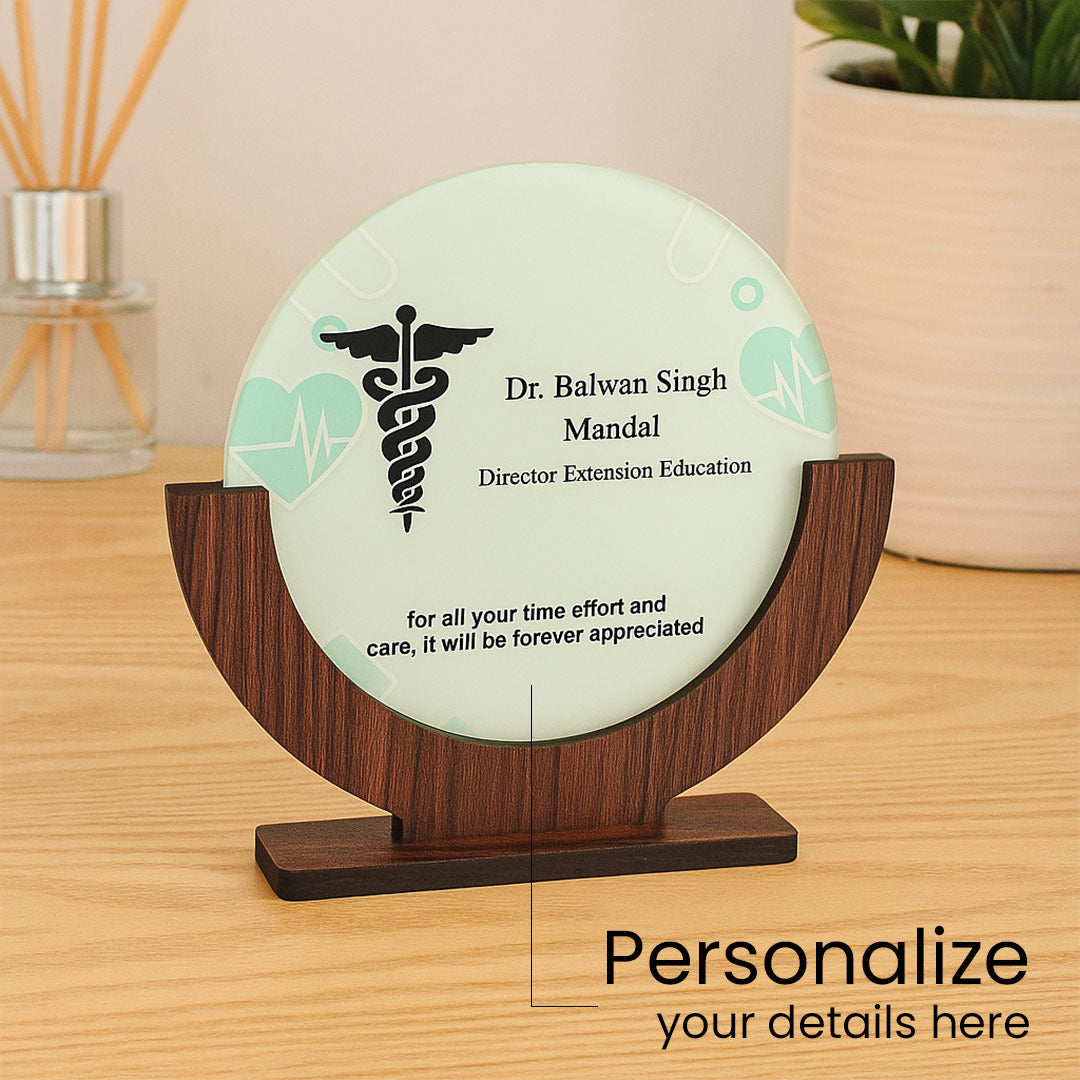 Custom Doctor Name LED Lamp with Heartbeat Design – Warm Light with Adapter | Love Craft Gifts