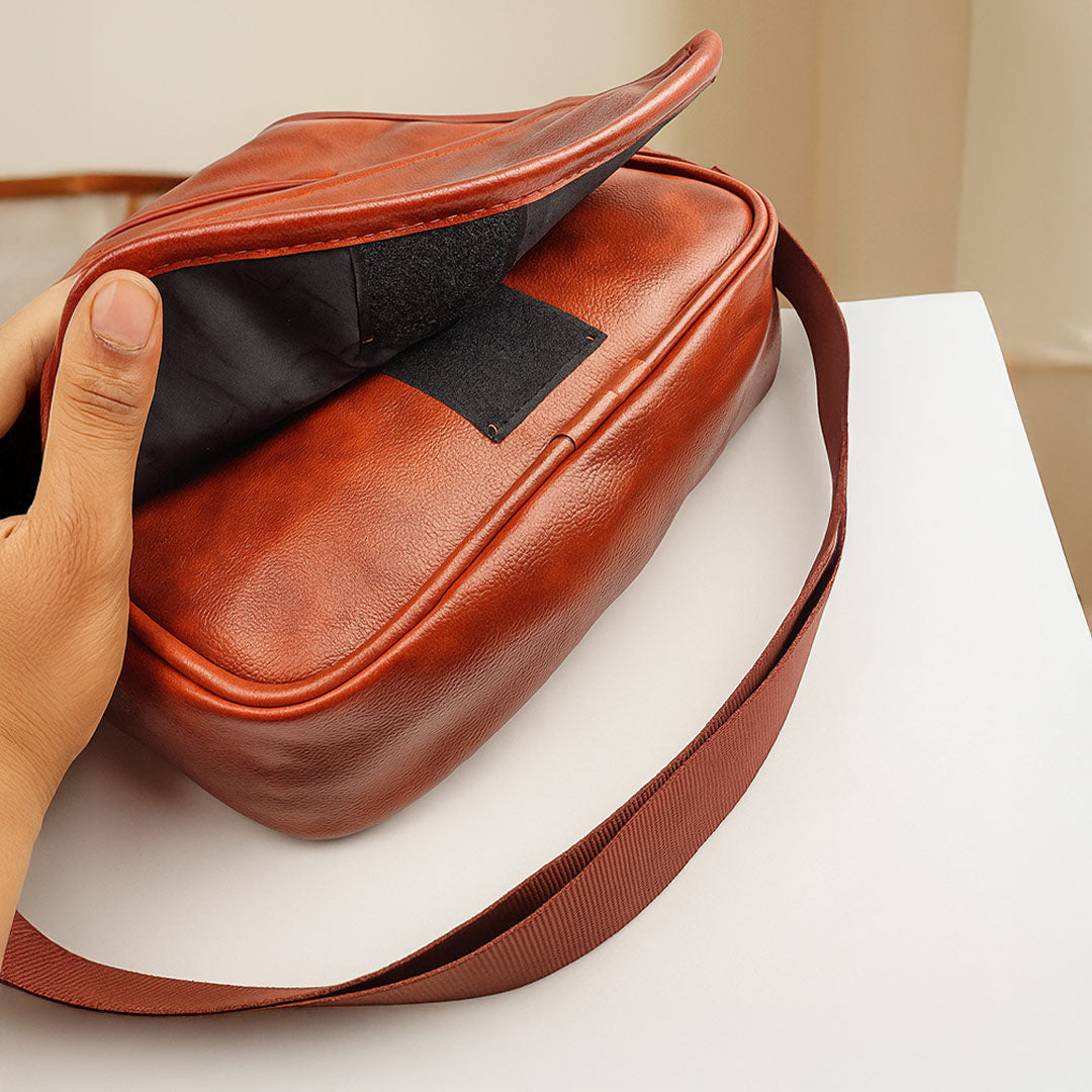 Personalized Unisex Side Bag – Custom Name Crossbody in Black & Brown | Love Craft Gifts