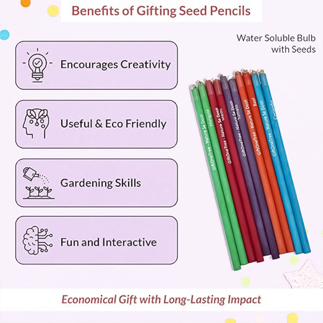 Personalized Plantable Seed Pencils – Set of 10 (5 Box) | GiftOneTree