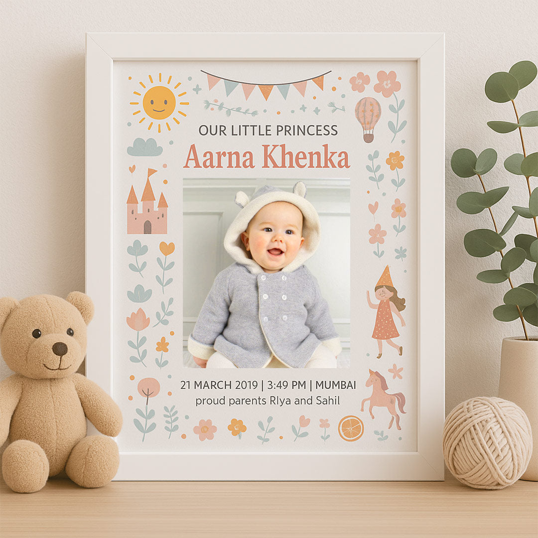Personalized Baby Birth Announcement Frame – Cute Nursery Decor | Love Craft Gifts